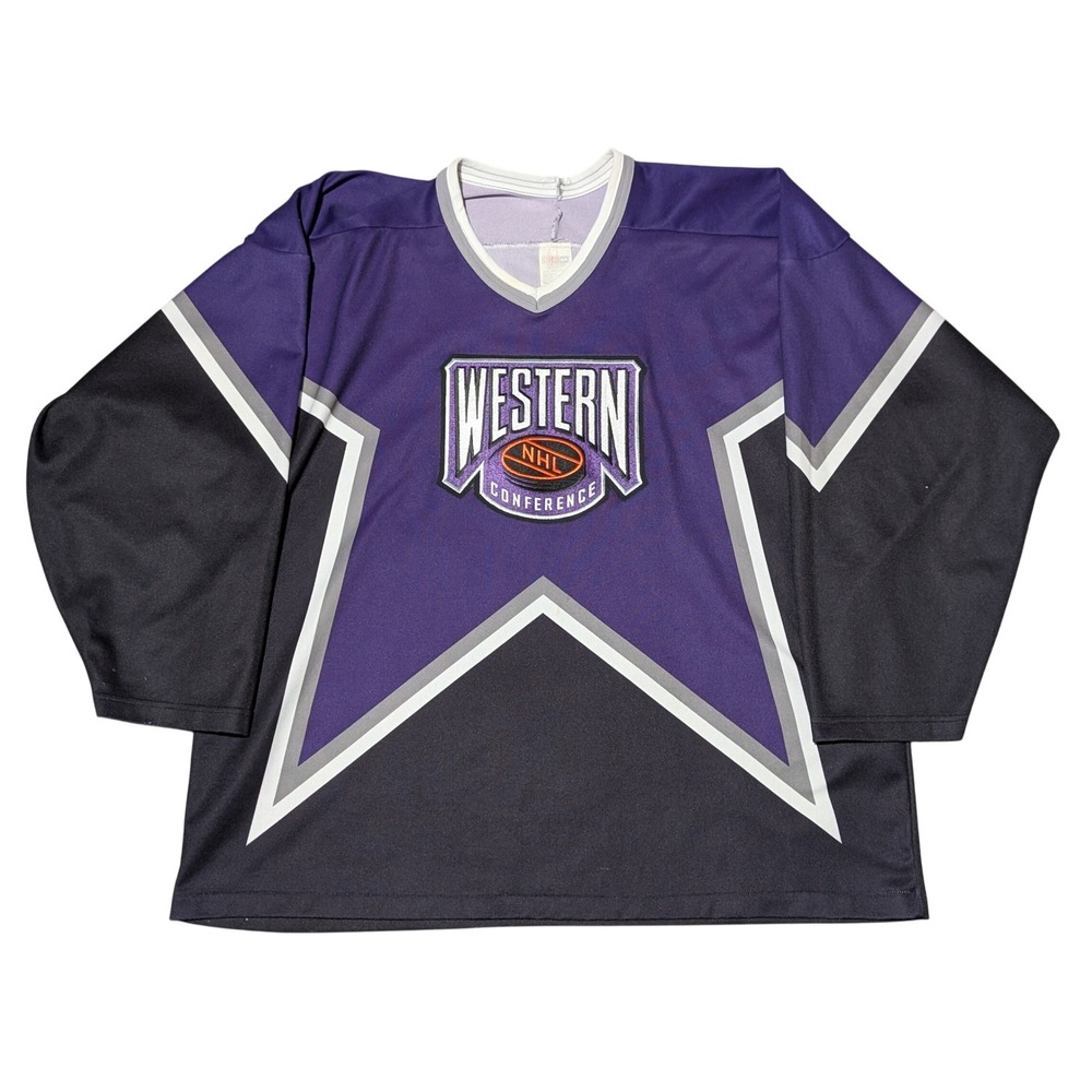 CCM Hockey Jersey Men XL Purple Western Conference NHL Vintage 90s Canada